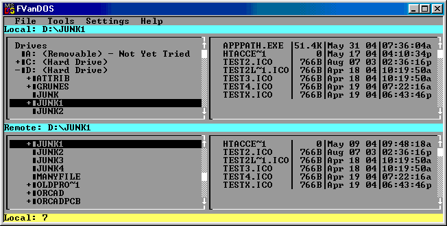 FileVan For DOS Screenshot